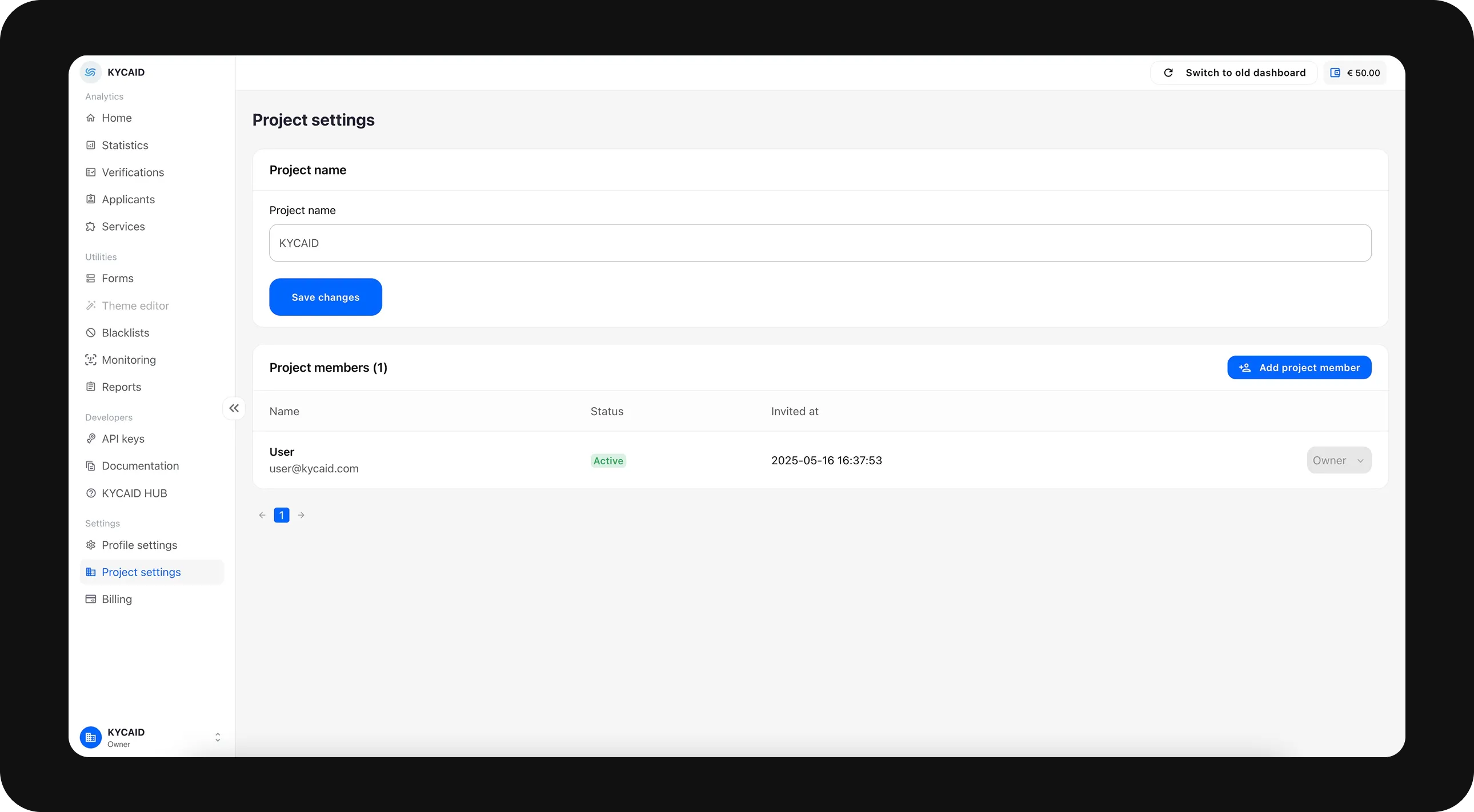 Project Settings